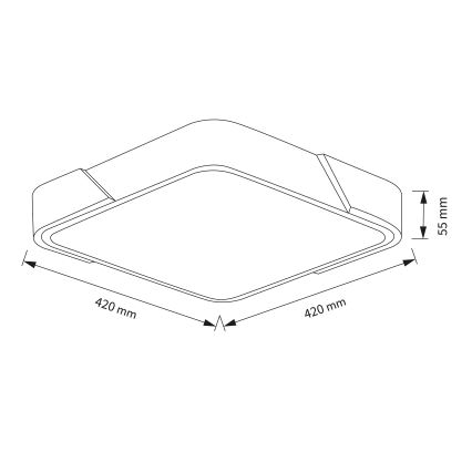 Brilagi - LED prigušiva stropno svetlo PILANA LED/48W/230V 3000-6500K hrast/bela 42x42 cm + daljinski upravljač