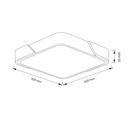 Brilagi - LED prigušiva plafonska svetiljka PILANA LED/48W/230V 3000-6500K hrast/crna 42x42 cm + daljinski upravljač