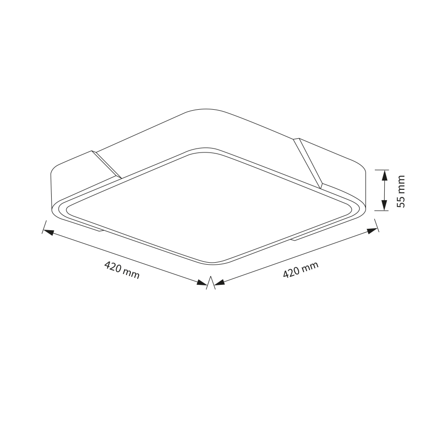 Brilagi - LED prigušiva plafonska svetiljka PILANA LED/48W/230V 3000-6500K hrast/crna 42x42 cm + daljinski upravljač