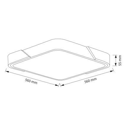 Brilagi - LED prigušiva stropna lampa PILANA LED/60W/230V 3000-6500K hrast/bela 56x56 cm + daljinski upravljač