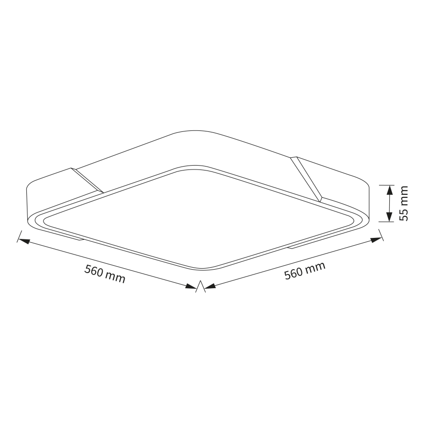Brilagi - LED prigušiva stropna lampa PILANA LED/60W/230V 3000-6500K hrast/bela 56x56 cm + daljinski upravljač
