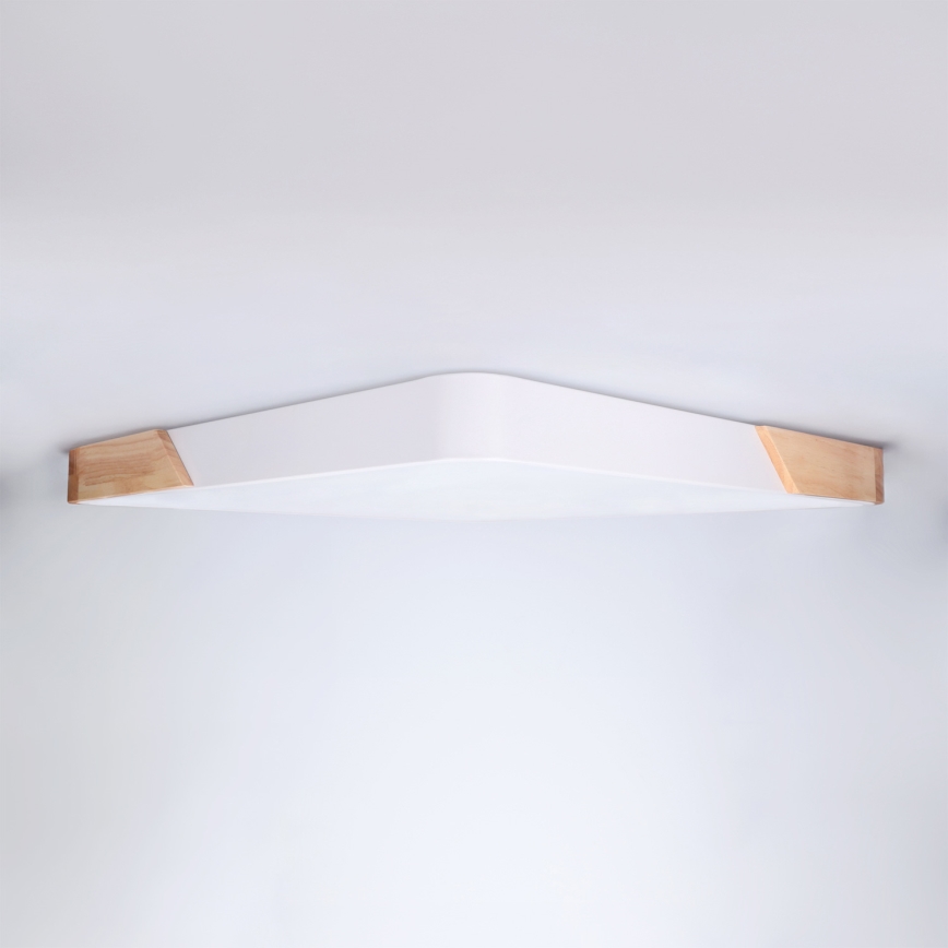 Brilagi - LED prigušiva stropna lampa PILANA LED/60W/230V 3000-6500K hrast/bela 56x56 cm + daljinski upravljač