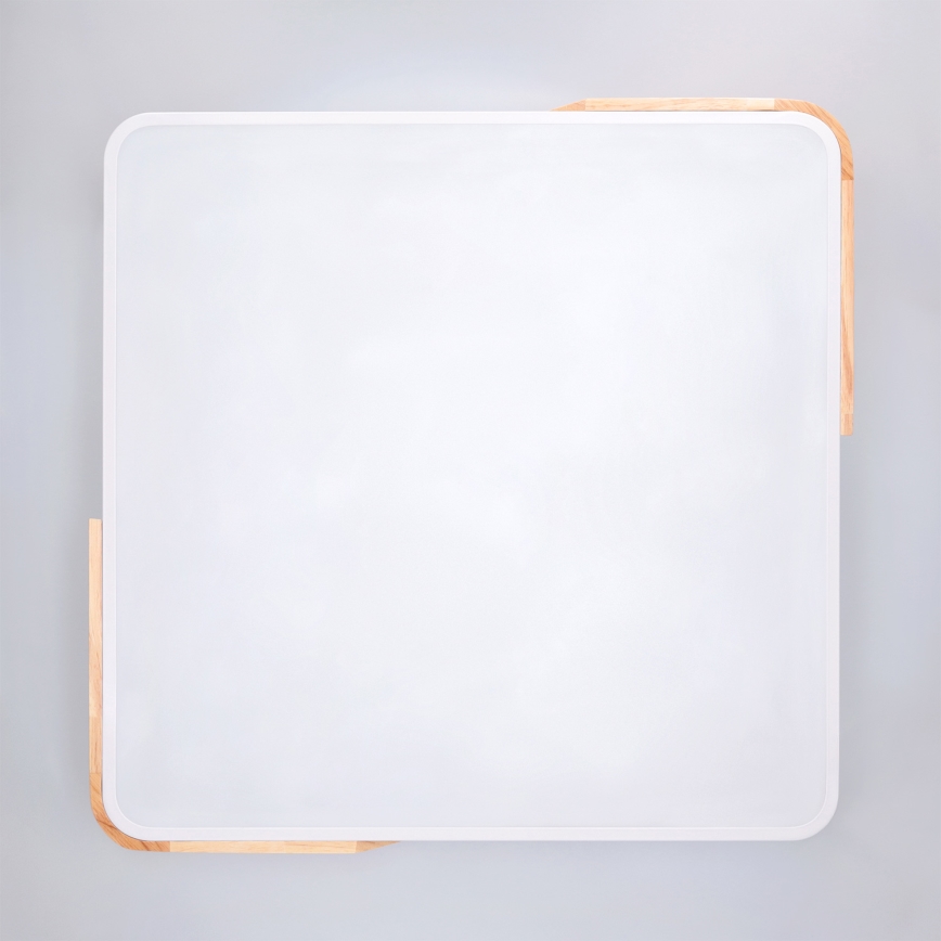 Brilagi - LED prigušiva stropna lampa PILANA LED/60W/230V 3000-6500K hrast/bela 56x56 cm + daljinski upravljač