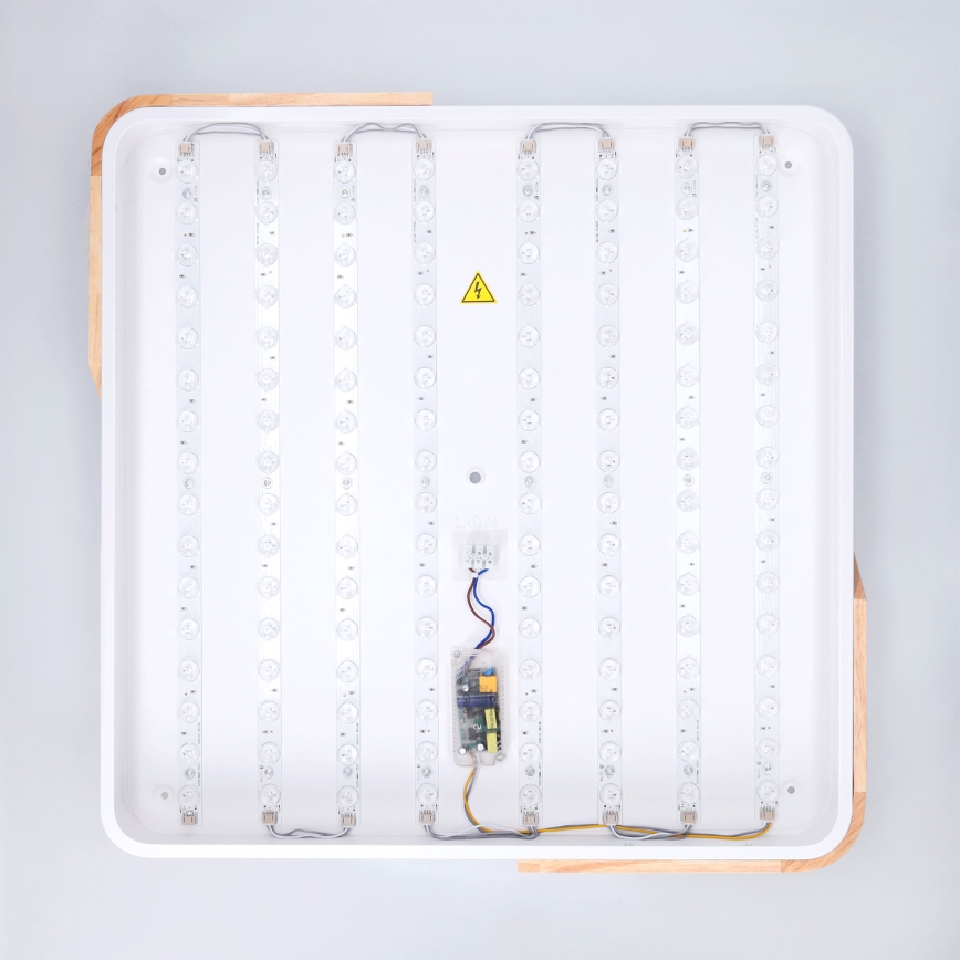 Brilagi - LED prigušiva stropna lampa PILANA LED/60W/230V 3000-6500K hrast/bela 56x56 cm + daljinski upravljač