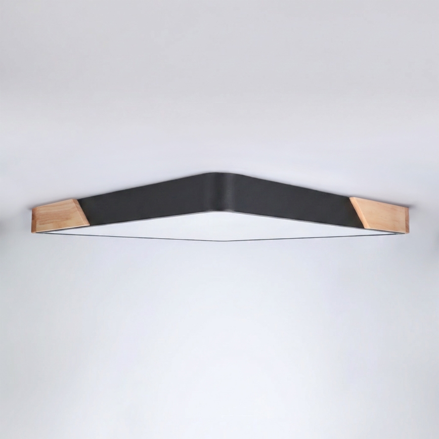 BRILAGI - LED prigušiva stropna lampa PILANA LED/60W/230V 3000-6500K hrast/crna 56x56 cm + daljinski upravljač