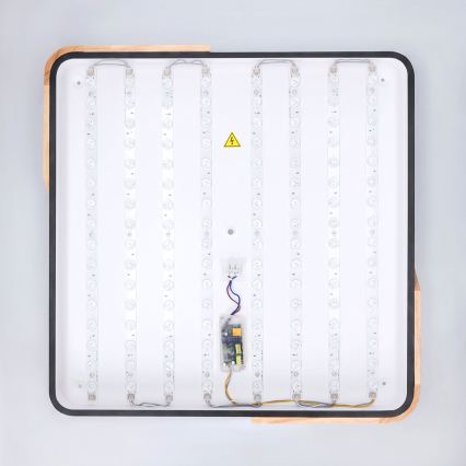 BRILAGI - LED prigušiva stropna lampa PILANA LED/60W/230V 3000-6500K hrast/crna 56x56 cm + daljinski upravljač