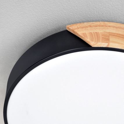 Brilagi - LED prigušiva plafonska svetiljka PILANA LED/60W/230V 3000-6500K hrast/crna pr. 60 cm + daljinski upravljač