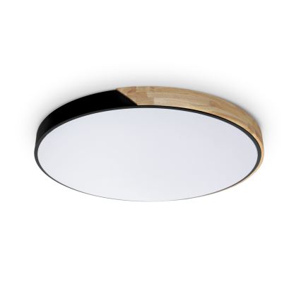Brilagi - LED prigušiva plafonska svetiljka PILANA LED/72W/230V 3000-6500K hrast/crna, prečnik 80 cm + daljinski upravljač