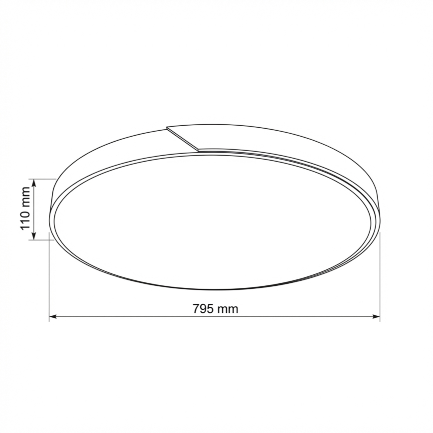 Brilagi - LED prigušiva plafonska svetiljka PILANA LED/72W/230V 3000-6500K hrast/crna, prečnik 80 cm + daljinski upravljač
