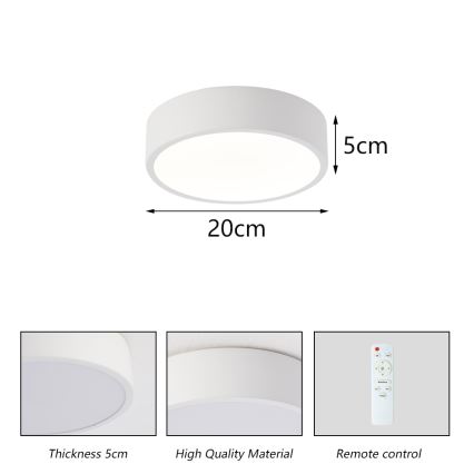 Brilagi - LED prigušiva plafonsko svetlo POOL LED/18W/230V 3000-6000K 20 cm belo + daljinski upravljač