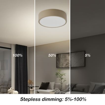 Brilagi - LED prigušiva plafonska lampa POOL LED/18W/230V 3000-6000K 20 cm bež + daljinski upravljač