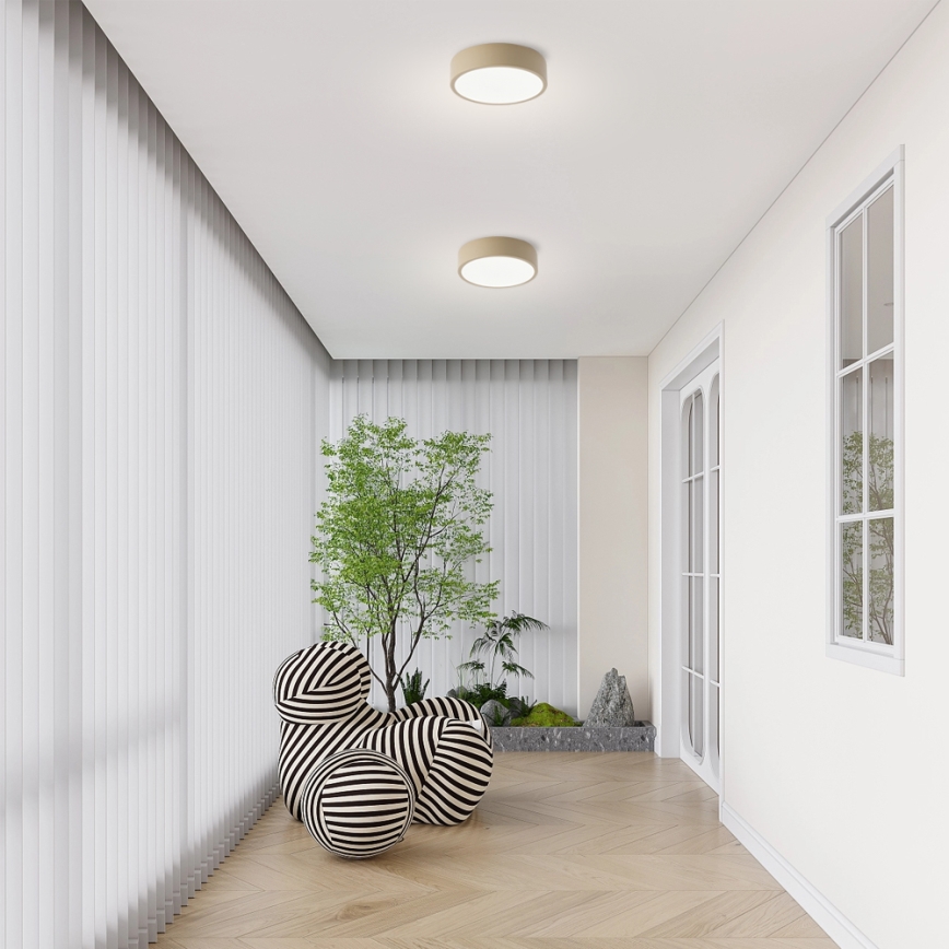 Brilagi - LED prigušiva plafonska lampa POOL LED/18W/230V 3000-6000K 20 cm bež + daljinski upravljač