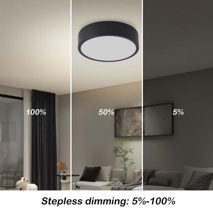 Brilagi - LED prigušiva stropna lampa POOL LED/18W/230V 3000-6000K 20 cm crna + daljinski upravljač