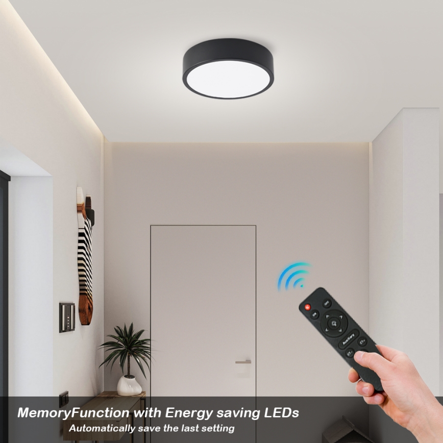 Brilagi - LED prigušiva stropna lampa POOL LED/18W/230V 3000-6000K 20 cm crna + daljinski upravljač