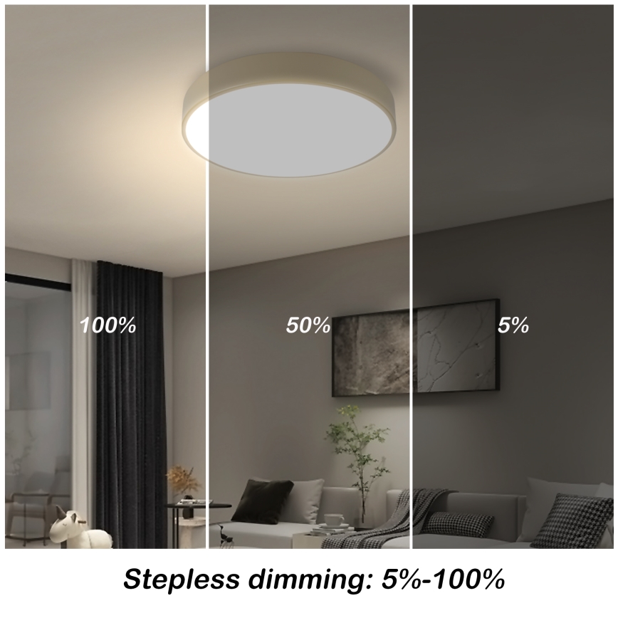 Brilagi - prigušiva LED stropna svetiljka POOL LED/36W/230V 3000-6000K prečnik 30 cm u bež boji + daljinski upravljač