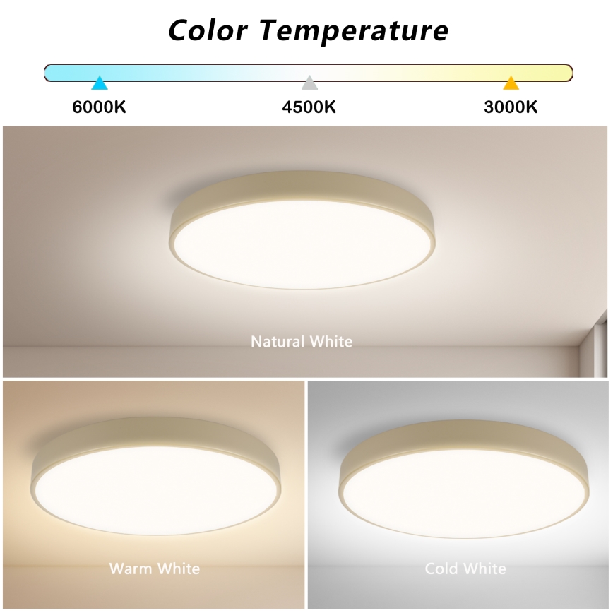 Brilagi - LED prigušiva plafonska svetiljka POOL LED/60W/230V 3000-6000K preč. 50 cm bež + daljinski upravljač