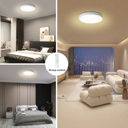 Brilagi - LED prigušiva stropna svetiljka POOL LED/60W/230V 3000-6000K pr. 60 cm bela + daljinski upravljač