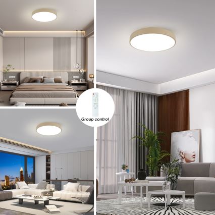 Brilagi - LED prigušiva stropna lampa POOL LED/60W/230V 3000-6000K prečnika 60 cm bež + daljinski upravljač
