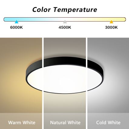 Brilagi - LED prigušiva plafonska svetiljka POOL LED/60W/230V 3000-6000K prečnik 60 cm crna + daljinski upravljač