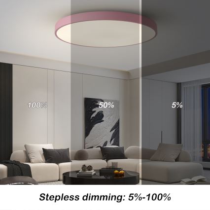 Brilagi - LED prigušiva svetiljka POOL SMART LED/100W/230V prečnik 80 cm Wi-Fi Tuya + daljinski upravljač ružičasta
