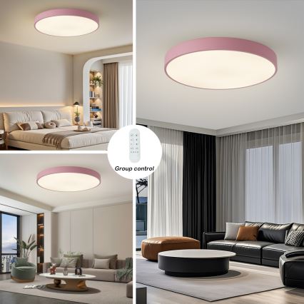 Brilagi - LED prigušiva svetiljka POOL SMART LED/100W/230V prečnik 80 cm Wi-Fi Tuya + daljinski upravljač ružičasta