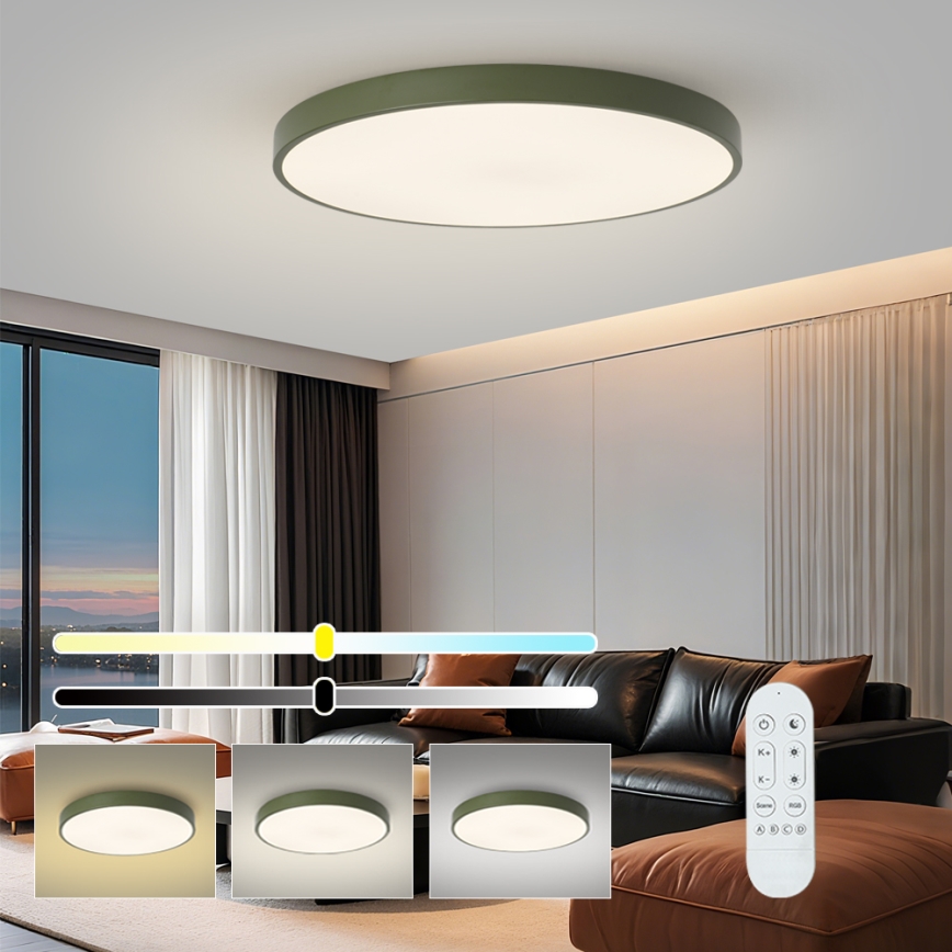 Brilagi - prigušiva LED svetiljka POOL SMART LED/100W/230V Ø 80 cm Wi-Fi Tuya + daljinski upravljač, zelena