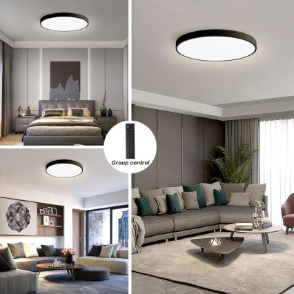 Brilagi - LED prigušiva plafonska svetiljka POOL SMART LED/100W/230V 3000-6000K pr. 80 cm Wi-Fi Tuya crna + daljinski upravljač