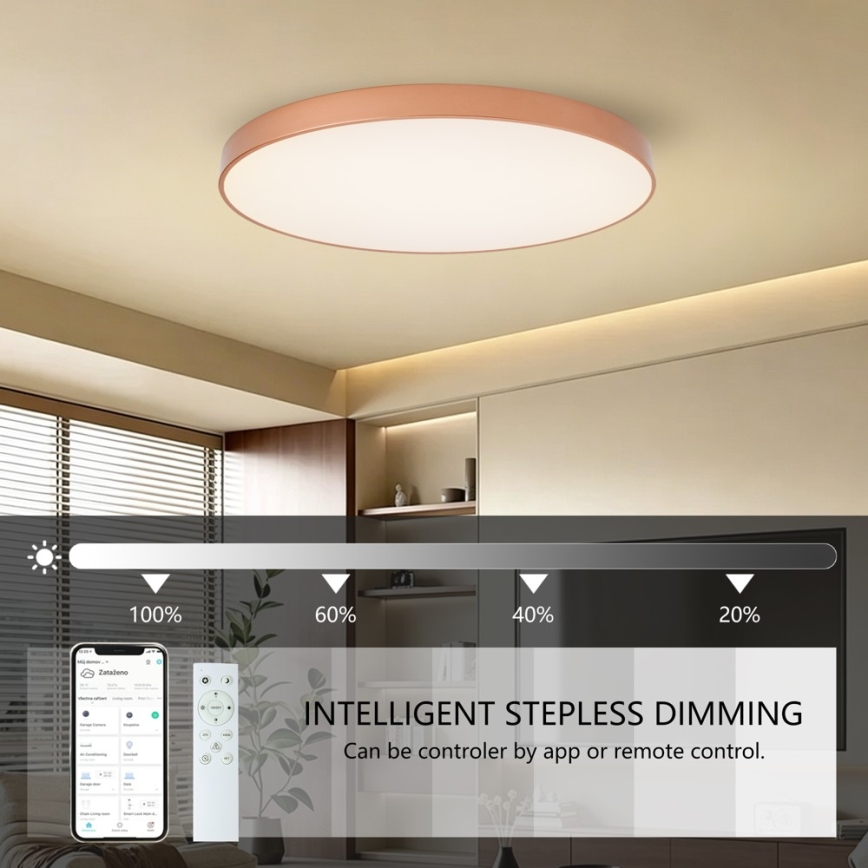 BRILAGI - LED prigušiva plafonska svetiljka POOL SMART LED/128W/230V 100 cm 3000-6000K Wi-Fi Tuya bronzana + daljinsko upravljanje