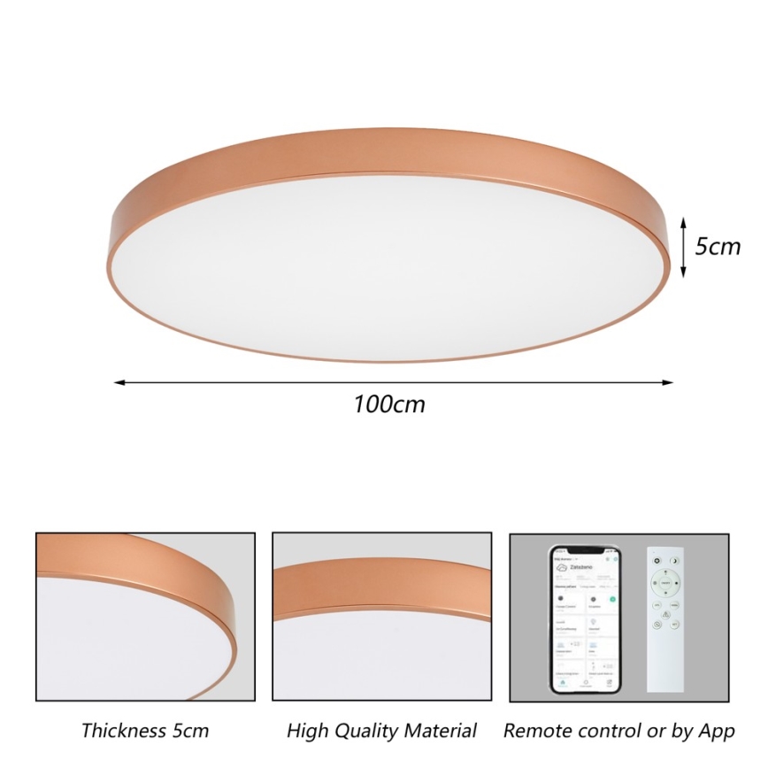 BRILAGI - LED prigušiva plafonska svetiljka POOL SMART LED/128W/230V 100 cm 3000-6000K Wi-Fi Tuya bronzana + daljinsko upravljanje