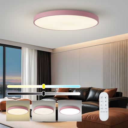 Brilagi - LED prigušiva svetiljka POOL SMART LED/128W/230V, prečnik 100 cm, Wi‑Fi Tuya + daljinsko upravljanje, ružičasta