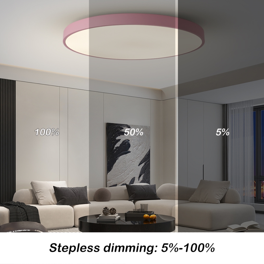 Brilagi - LED prigušiva svetiljka POOL SMART LED/128W/230V, prečnik 100 cm, Wi‑Fi Tuya + daljinsko upravljanje, ružičasta