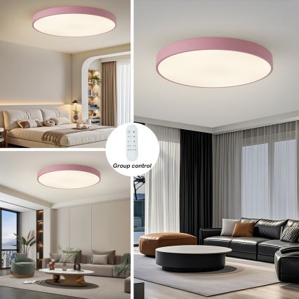 Brilagi - LED prigušiva svetiljka POOL SMART LED/128W/230V, prečnik 100 cm, Wi‑Fi Tuya + daljinsko upravljanje, ružičasta