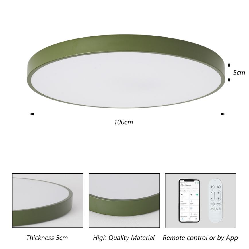 Brilagi - LED prigušiva svetiljka POOL SMART LED/128W/230V prečnik 100 cm 3000-6000K Wi-Fi Tuya + daljinski upravljač zelena