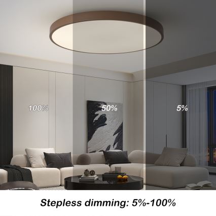 Brilagi - LED prigušiva svetiljka POOL SMART LED/128W/230V prečnik 100 cm Wi-Fi Tuya + daljinski upravljač braon