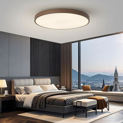 Brilagi - LED prigušiva svetiljka POOL SMART LED/128W/230V prečnik 100 cm Wi-Fi Tuya + daljinski upravljač braon