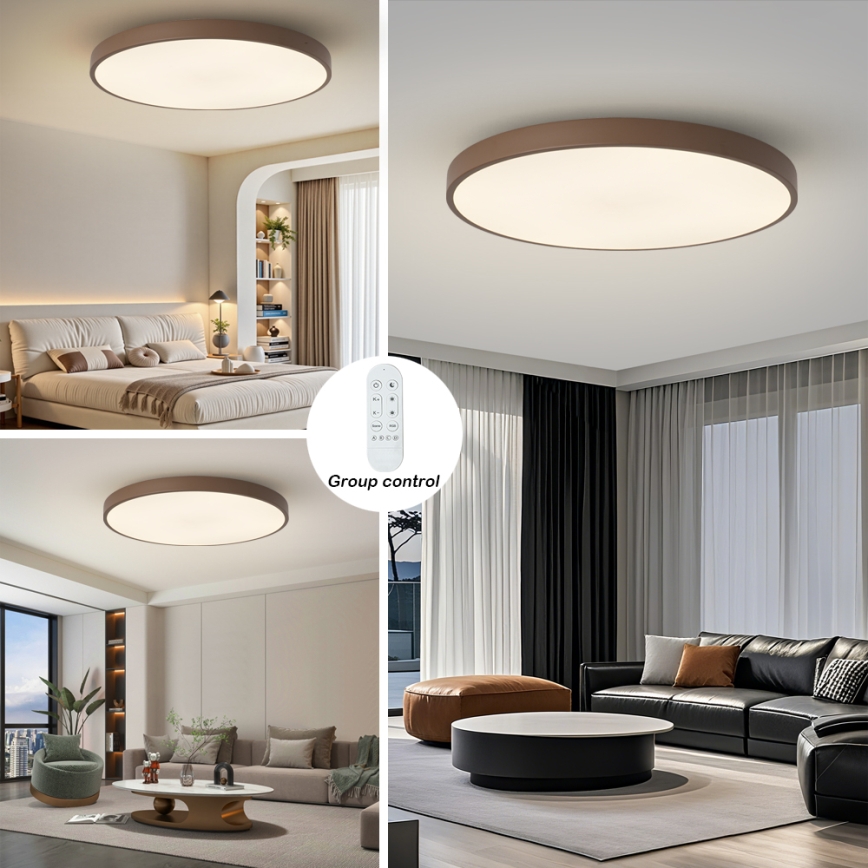 Brilagi - LED prigušiva svetiljka POOL SMART LED/128W/230V prečnik 100 cm Wi-Fi Tuya + daljinski upravljač braon