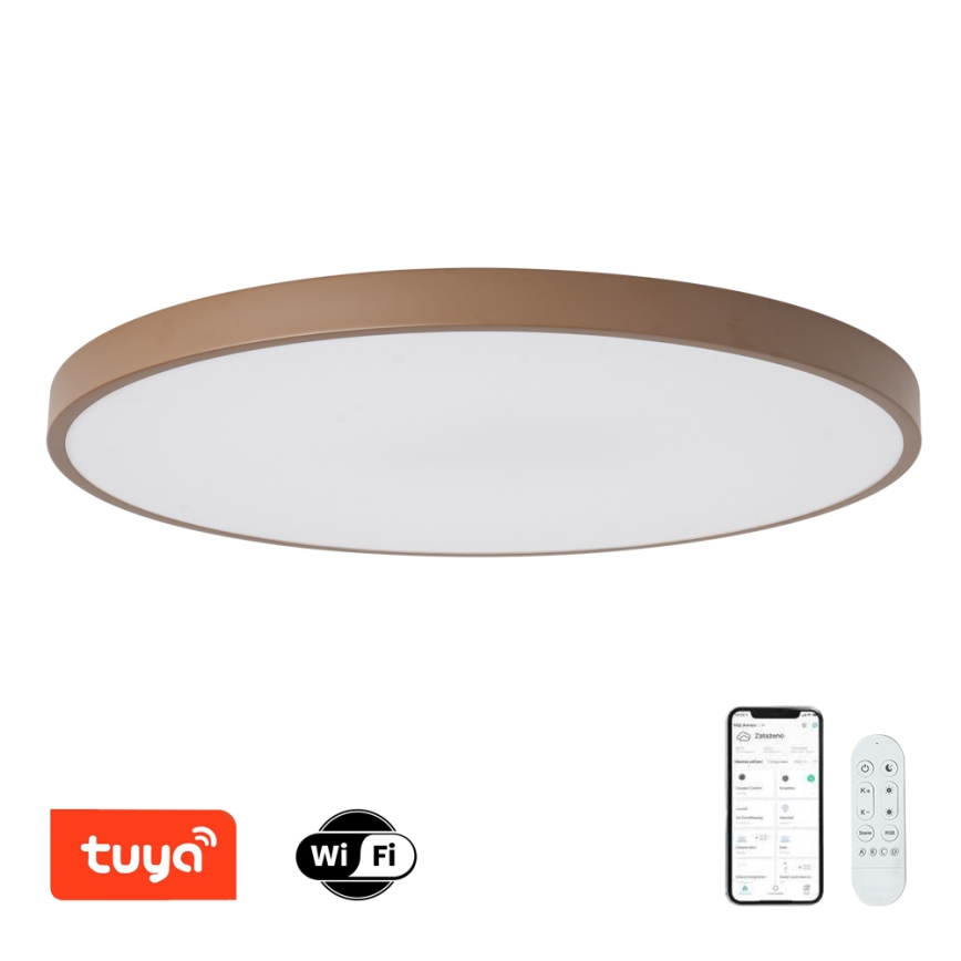 Brilagi - LED prigušiva svetiljka POOL SMART LED/128W/230V prečnik 100 cm Wi-Fi Tuya + daljinski upravljač braon