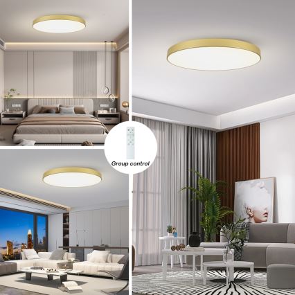 Brilagi - LED prigušiva plafonska svetiljka POOL SMART LED/128W/230V 3000-6000K 100 cm zlatna Wi-Fi Tuya + daljinski upravljač