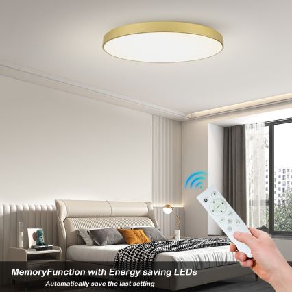 Brilagi - LED prigušiva plafonska svetiljka POOL SMART LED/128W/230V 3000-6000K 100 cm zlatna Wi-Fi Tuya + daljinski upravljač