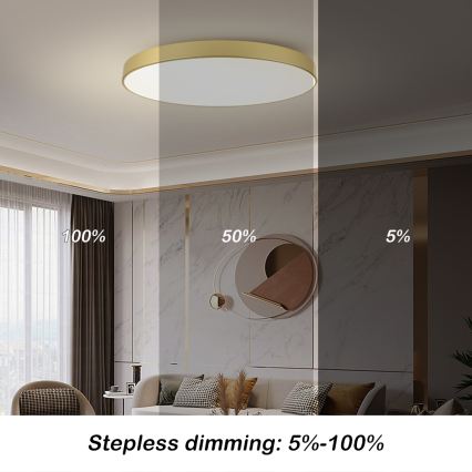 Brilagi - LED prigušiva plafonska svetiljka POOL SMART LED/128W/230V 3000-6000K 100 cm zlatna Wi-Fi Tuya + daljinski upravljač