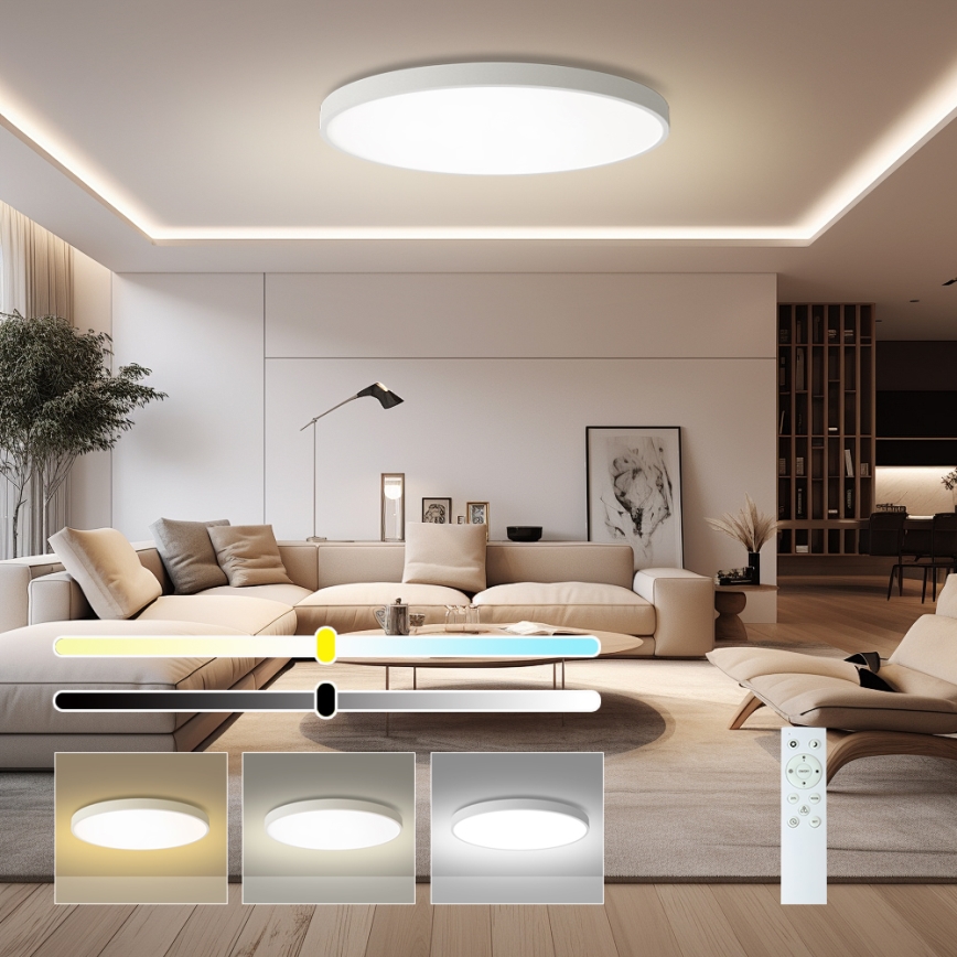Brilagi - LED prigušiva stropna svetiljka POOL SMART LED/128W/230V 3000-6000K prečnika 100 cm Wi-Fi Tuya, bela + daljinski upravljač