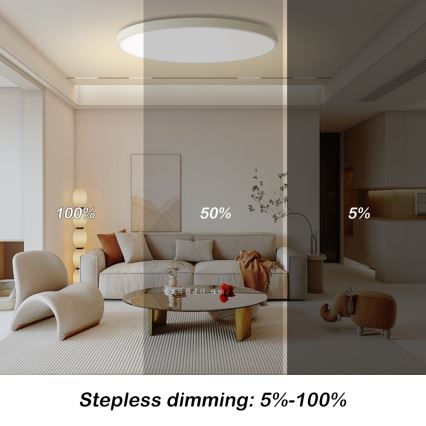 Brilagi - LED prigušiva stropna svetiljka POOL SMART LED/128W/230V 3000-6000K prečnika 100 cm Wi-Fi Tuya, bela + daljinski upravljač