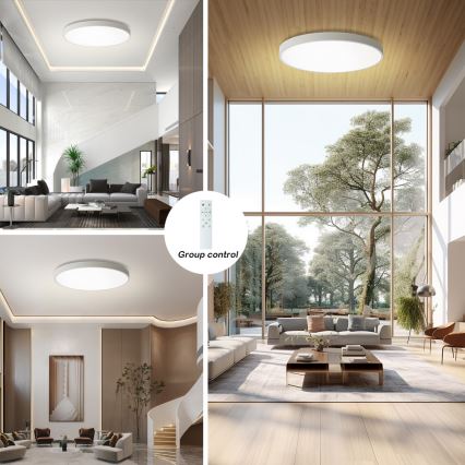 Brilagi - LED prigušiva stropna svetiljka POOL SMART LED/128W/230V 3000-6000K prečnika 100 cm Wi-Fi Tuya, bela + daljinski upravljač