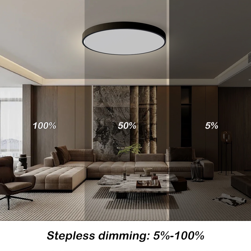 Brilagi - LED prigušiva plafonsko svetlo POOL SMART LED/128W/230V 3000-6000K prečnika 100 cm Wi-Fi Tuya crna + daljinski upravljač