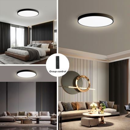 Brilagi - LED prigušiva plafonsko svetlo POOL SMART LED/128W/230V 3000-6000K prečnika 100 cm Wi-Fi Tuya crna + daljinski upravljač