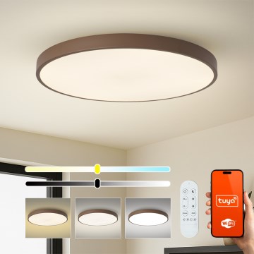 Brilagi - LED prigušiva svetiljka POOL SMART LED/128W/230V prečnik 100 cm Wi-Fi Tuya + daljinski upravljač braon