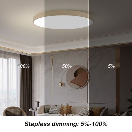 Brilagi - LED prigušiva plafonska svetiljka POOL SMART LED/180W/230V 3000-6000K 120 cm bež Wi-Fi Tuya + daljinski upravljač