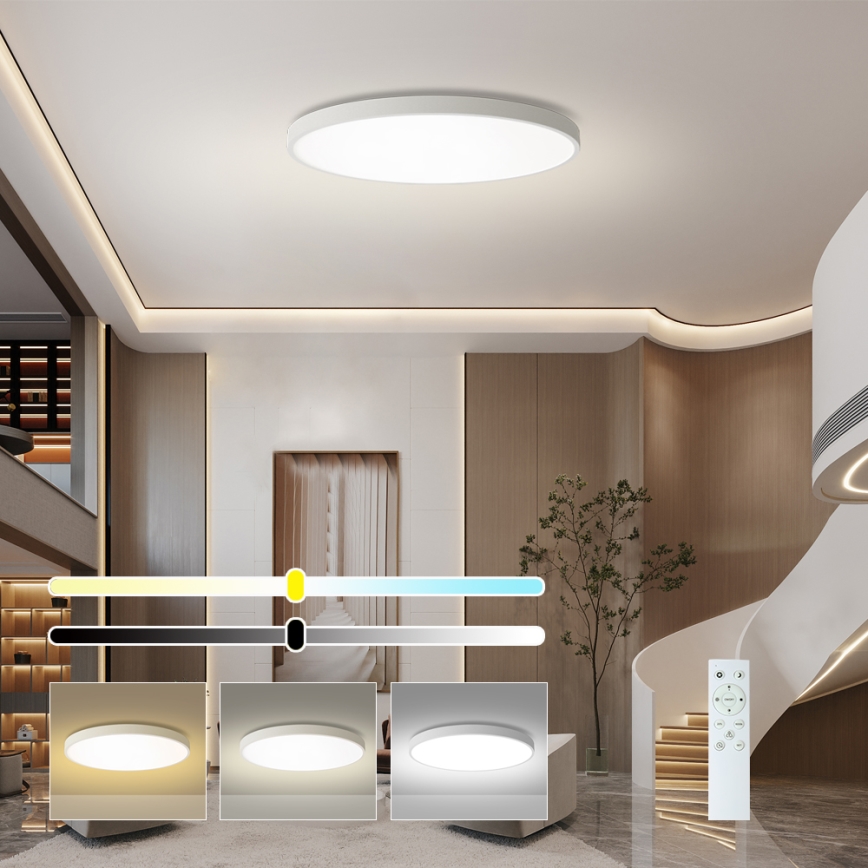 Brilagi - LED prigušiva plafonska svetiljka POOL SMART LED/180W/230V 3000-6000K pr. 120 cm Wi-Fi Tuya bela + daljinski upravljač