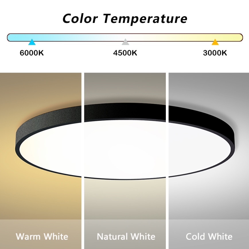 Brilagi - prigušiva LED plafonska svetiljka POOL SMART LED/180W/230V 3000-6000K prečnik 120 cm Wi-Fi Tuya crna + daljinsko upravljanje