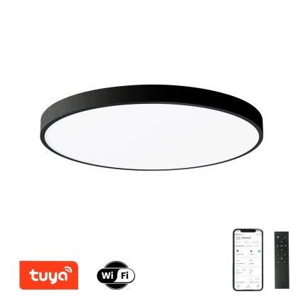 Brilagi - prigušiva LED plafonska svetiljka POOL SMART LED/180W/230V 3000-6000K prečnik 120 cm Wi-Fi Tuya crna + daljinsko upravljanje